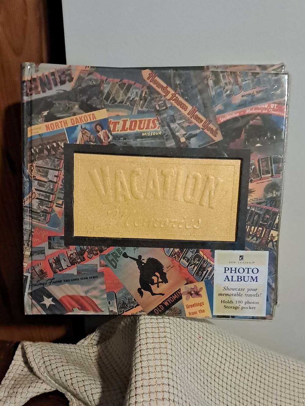 Vacation Memories Photo Album - Gold & Multicolor Travel Cover